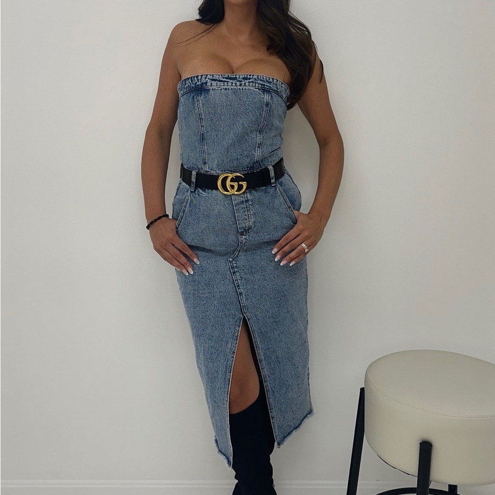 Strapless Denim Dress